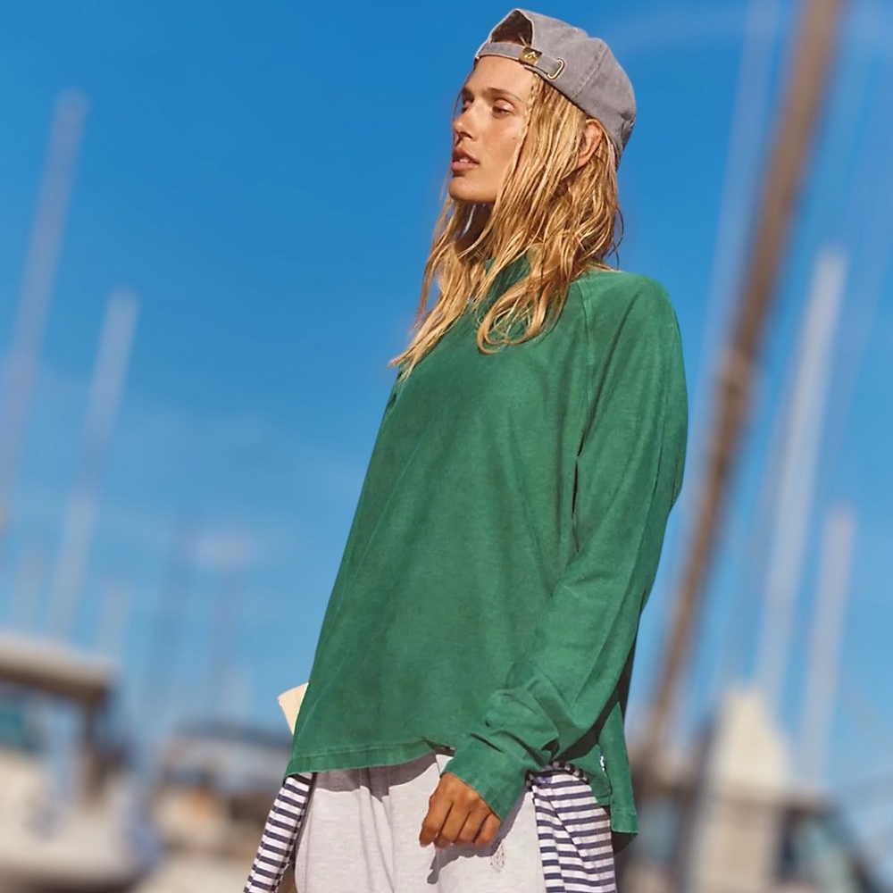 NEW Free People x FP Movement Restoration Layering Top in Green - Picture 4 of 13